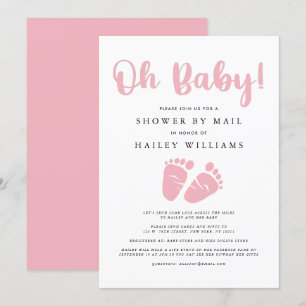 Shower per Mail Oh Baby Girl Pink Baby Feet Kaart