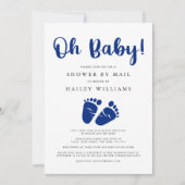 Shower per Mail | Oh Baby marineblauw tarief Kaart (Voorkant)