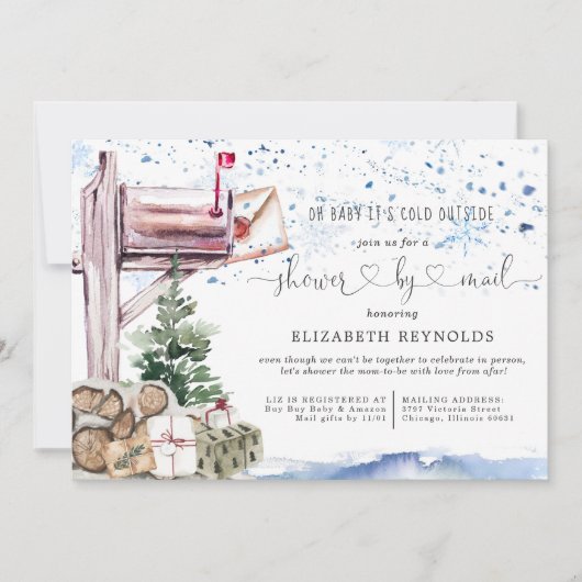 Shower per Mail | WinterkerstBaby shower Kaart (Voorkant)