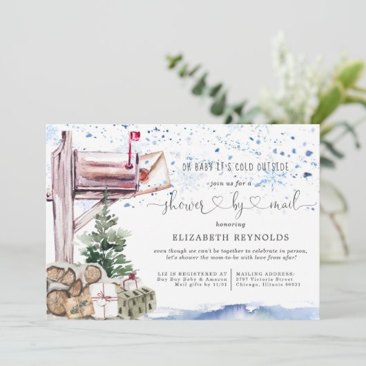 Shower per Mail | WinterkerstBaby shower Kaart (Staand voorkant)