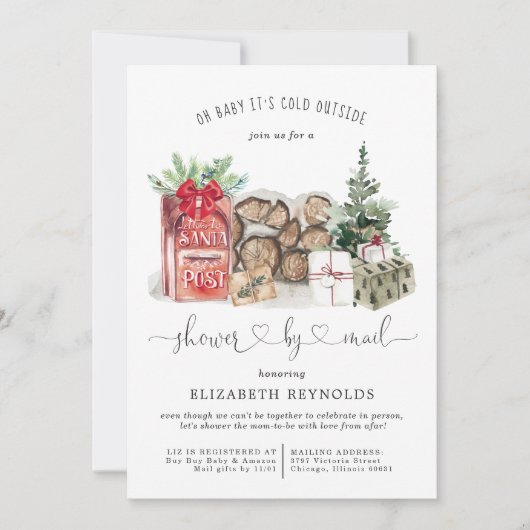 Shower per Mail | WinterkerstBaby shower Kaart (Voorkant)