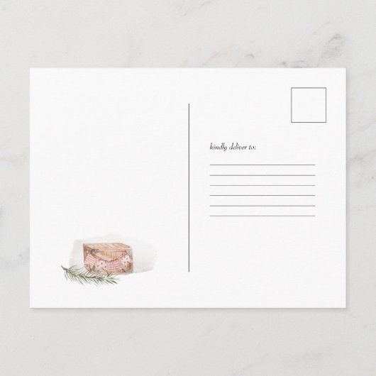 Shower per Mail | WinterkerstBaby shower Uitnodiging Briefkaart (Achterkant)