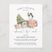 Shower per Mail | WinterkerstBaby shower Uitnodiging Briefkaart (Voorkant)