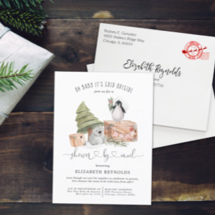 Shower per Mail   WinterkerstBaby shower Uitnodiging Briefkaart