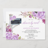 Shower per post paars baby shower meisje kaart (Voorkant)