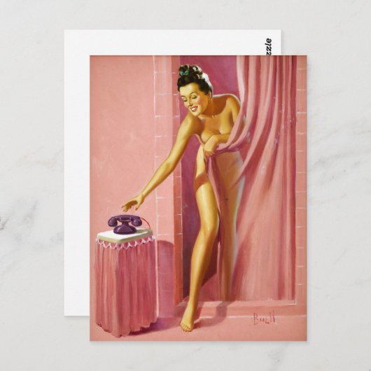 Shower Pin Up Briefkaart (Voorkant / Achterkant)