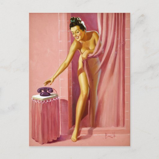 Shower Pin Up Briefkaart (Voorkant)