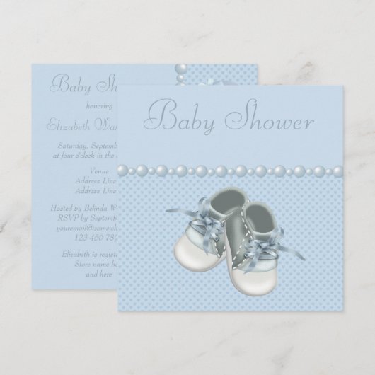 Shower-schoenen voor baby's, kleren, parels en har kaart (Voorkant / Achterkant)