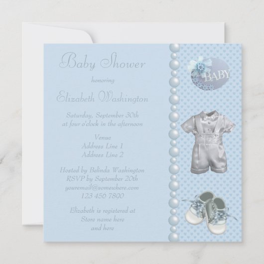 Shower-schoenen voor baby's, kleren, parels en har kaart (Achterkant)