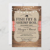 Shower Shrimp Boil Fish Fry Engagement Party Kaart (Voorkant)