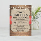 Shower Shrimp Boil Fish Fry Engagement Party Kaart (Staand voorkant)