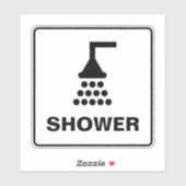 Shower symbol sign vinyl sticker for pool or spa (Vel)