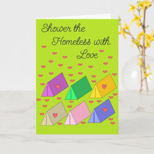 Shower the Homeless with Love: Blank Kaart (Gele Bloem)