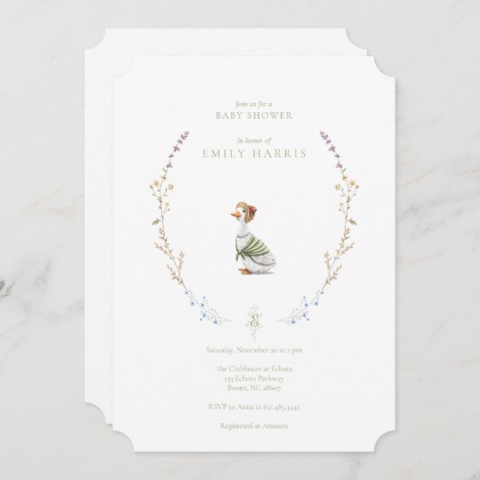 Shower-uitnodiging - verhalenblauw kaart (Voorkant / Achterkant)