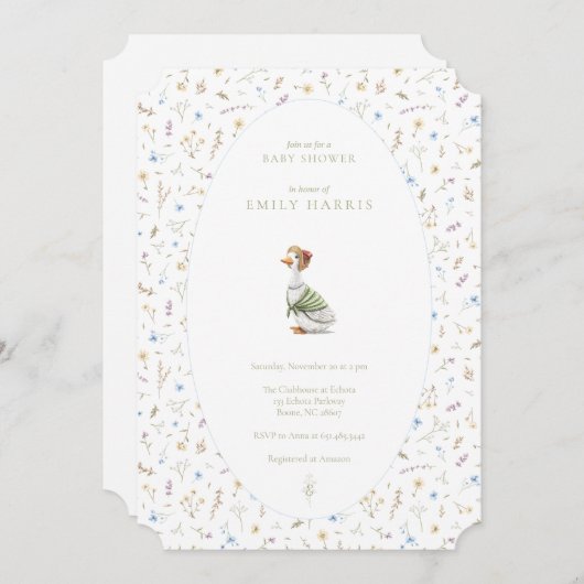 Shower-uitnodiging - verhalenblauw kaart (Voorkant / Achterkant)