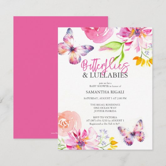 Shower-uitnodigingen voor tuinbaby kaart (Voorkant / Achterkant)