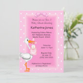 Shower-uitnodigingen voor winkels en babymeisjes kaart (Staand voorkant)