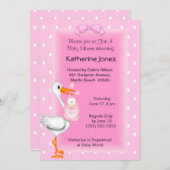 Shower-uitnodigingen voor winkels en babymeisjes kaart (Voorkant / Achterkant)