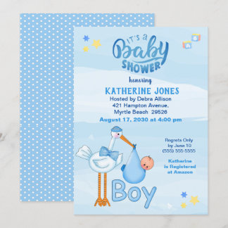 Shower-uitnodigingen voor winkels en baby's kaart