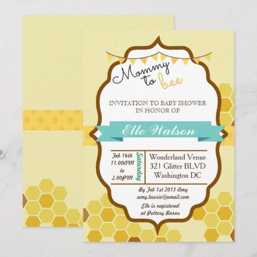 Shower-uitvindingen van mama tot bijen kaart (Voorkant / Achterkant)