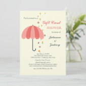 Shower Umbrella Invitation Kaart (Staand voorkant)