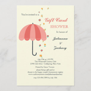 Shower Umbrella Invitation Kaart