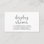 Shower voor bruiloft, minimaal, zwart, informatiekaartje (Voorkant)