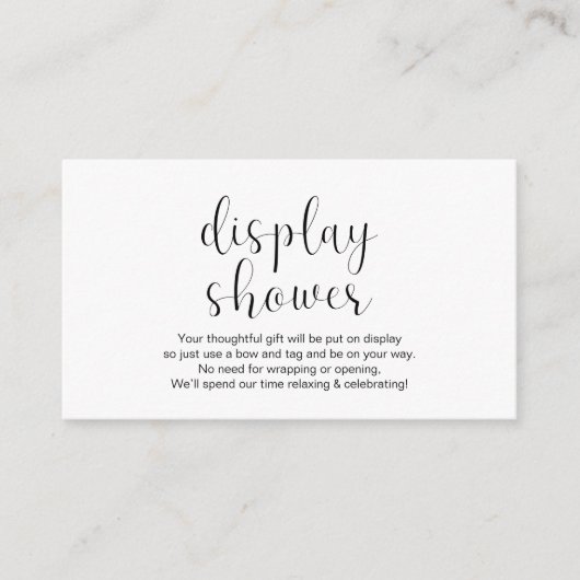 Shower voor bruiloft, minimaal, zwart, informatiekaartje (Voorkant)