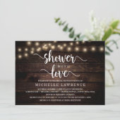 Shower with Love, Rustic Vrijgezellenfeest Celebra Kaart (Staand voorkant)