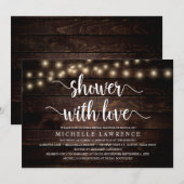 Shower with Love, Rustic Vrijgezellenfeest Party Kaart (Voorkant / Achterkant)