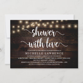Shower with Love, Rustic Vrijgezellenfeest Party Kaart