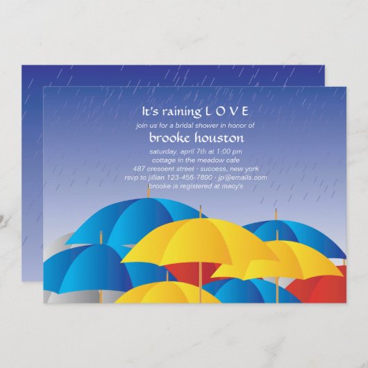 Showers Invitation Kaart (Voorkant / Achterkant)