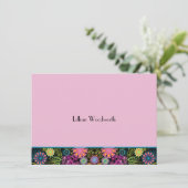 Showers of Brightness Pink Personalized Notecard Kaart (Staand voorkant)