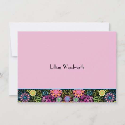 Showers of Brightness Pink Personalized Notecard Kaart (Voorkant)