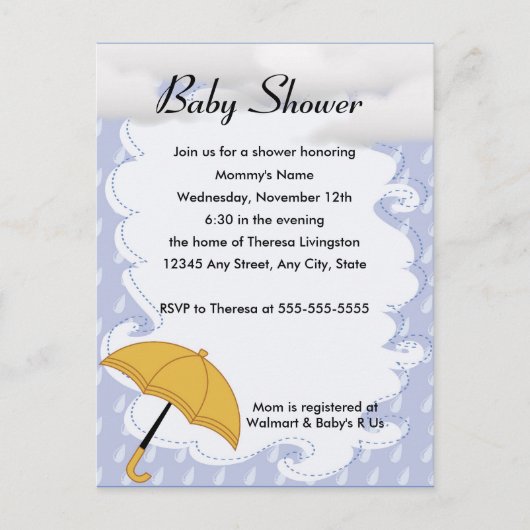 Showers of Happiness Baby shower Uitnodiging (Voorkant)