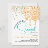 Showgirl Bride Era Orange Teal Bachelorette Party Kaart (Voorkant)