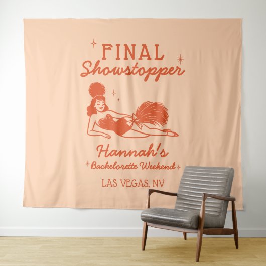 Showgirl Final Showstopper Bachelorette Backdrop Wandkleed (In Situ (horizontaal))
