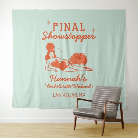 Showgirl Final Showstopper Bachelorette Backdrop Wandkleed (In Situ (horizontaal))
