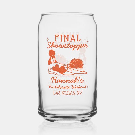 Showgirl Final Showstopper Bachelorette Blikvorm Glas (Achterkant)