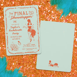 Showgirl Final Showstopper Bachelorette Invitation Kaart