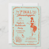 Showgirl Final Showstopper Bachelorette Invitation Kaart (Voorkant)