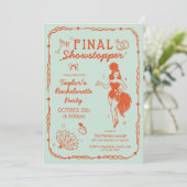 Showgirl Final Showstopper Bachelorette Invitation Kaart (Staand voorkant)