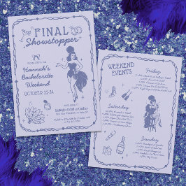 Showgirl Final Showstopper Bachelorette Uitnodigin Kaart