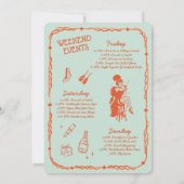 Showgirl Final Showstopper Bachelorette Uitnodigin Kaart (Achterkant)