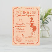 Showgirl Final Showstopper Bachelorette Uitnodigin Kaart (Staand voorkant)