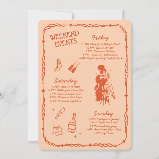 Showgirl Final Showstopper Bachelorette Uitnodigin Kaart (Achterkant)