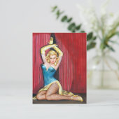 Showgirl Pinup Briefkaart (Staand voorkant)