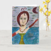 Showgirl Wenskaart (leeg van binnen) Kaart (Gele Bloem)