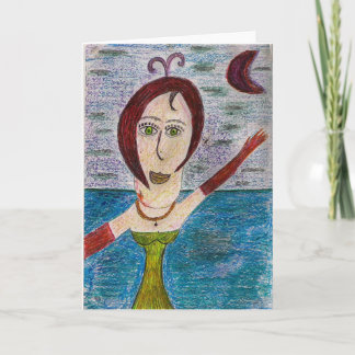 Showgirl Wenskaart (leeg van binnen) Kaart