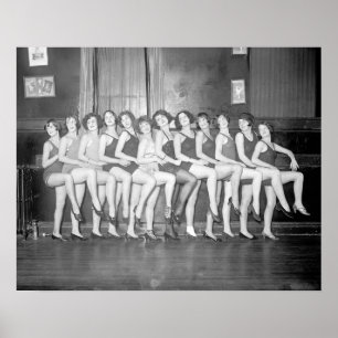 Showgirls, 1925. Oude foto Poster